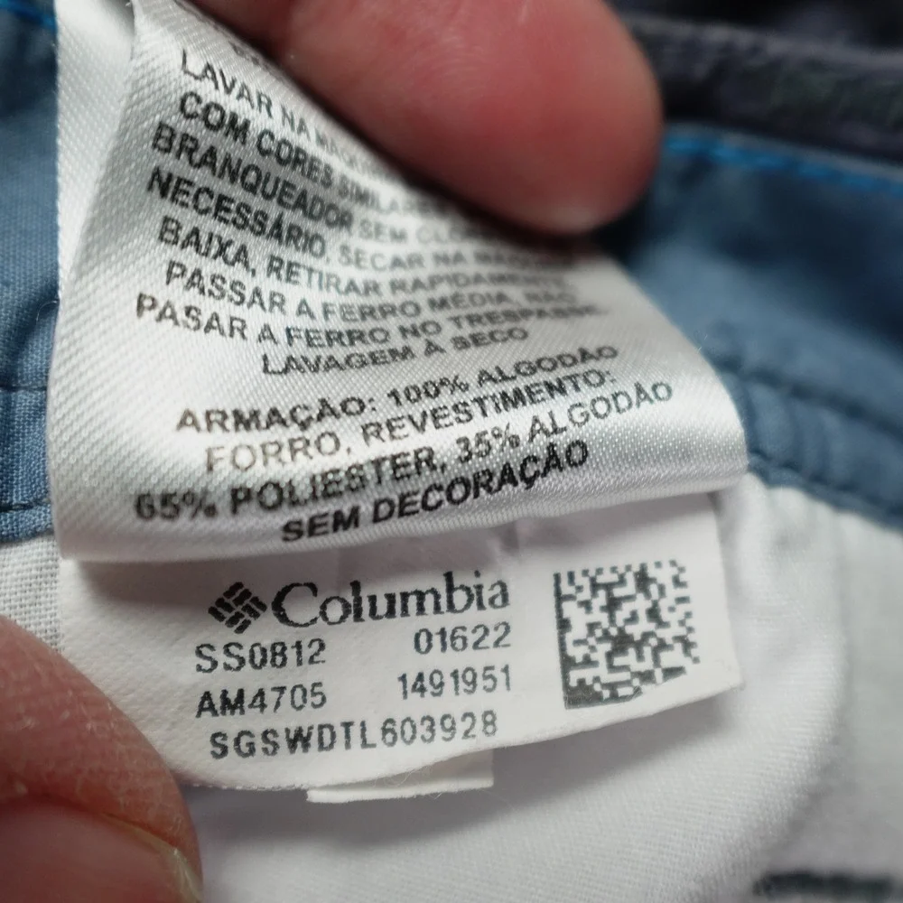 Columbia Shorts Mens 34 Blue Chino Casual Flat Front Cotton Outdoor